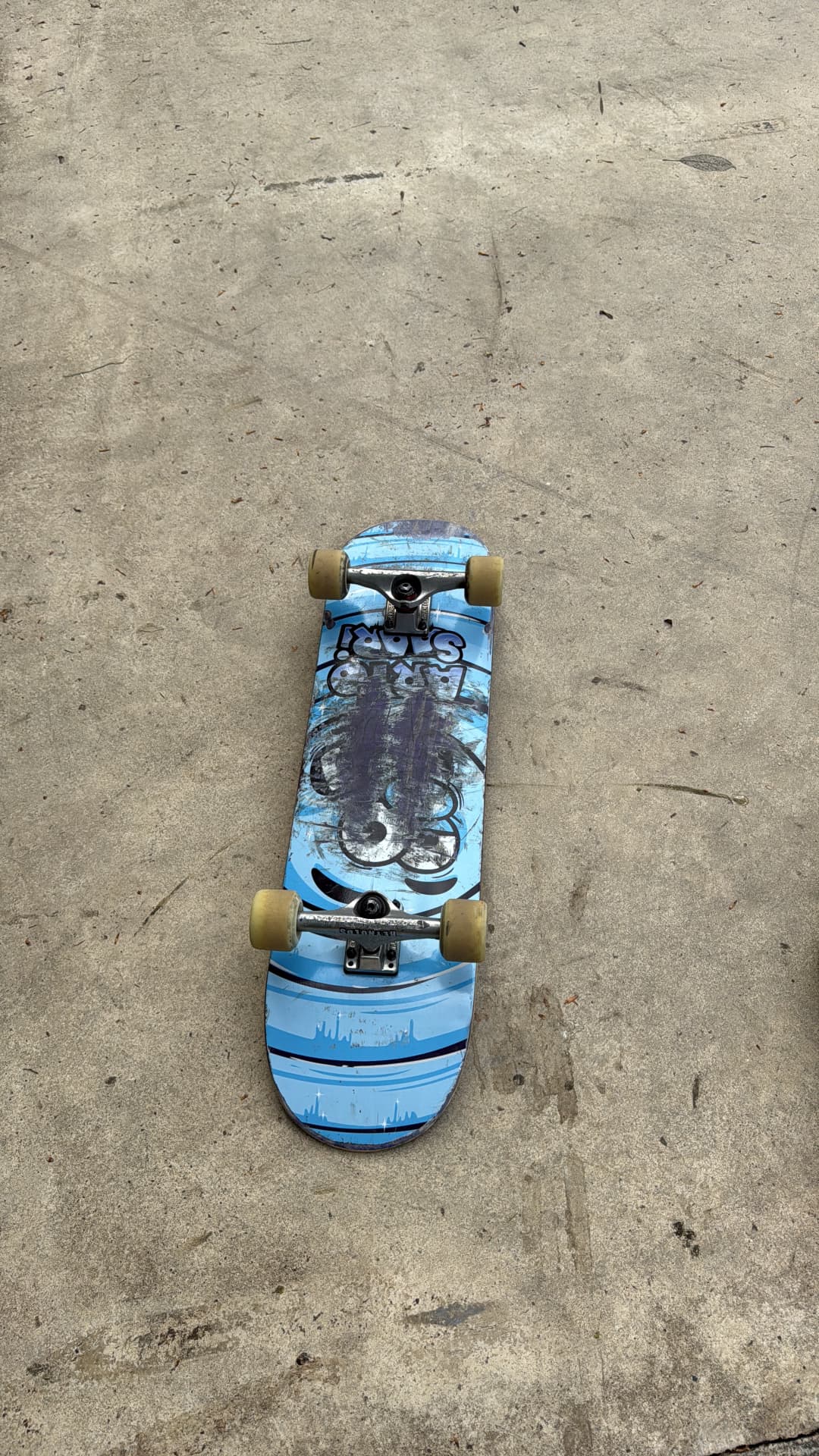 Current skateboard on concrete